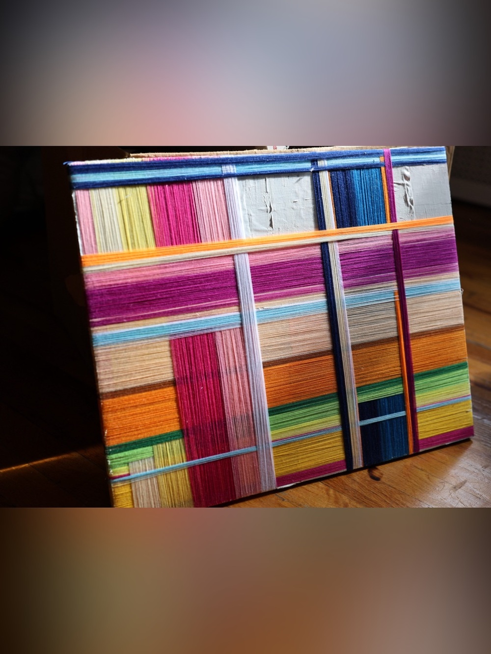 Handwoven Multicolor Wall Art - Vibrant Textile Panel